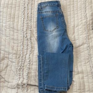 Light blue high waisted jeans